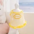 Abito per animali in rete gialla con motivi floreali volant e fiocchi per cani e gatti piccoli - XS / Fiore Giallo