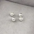 5mm embouts de boucles d'oreilles en laiton boules avec insert en silicone pour bijoux - Sphère / Argent