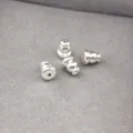 Embouts de boucles d'oreilles boules gourdes argentees accessoires de fabrication de bijoux DIY. - Pointe ogive / Argent