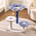 Cute flower cat tree with scratching posts, multi-level plush platform and dangling toy ball. - Cute Flower Cat Tree