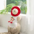 Cute cat summer vest and hat set, white breathable pet clothes with cute apple cartoon design. - XS (1-3 lbs) / White Vest Apple Style with Hat
