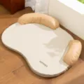 Comfortable pet bed with woven bolsters, soft sleeping mat for cats and small dogs. - Leather Material / M (50x40cm) / Yellow