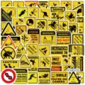 Waterproof funny warning sticker pack vinyl decals for laptop luggage car water bottle decoration - 53 Pieces
