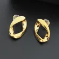 Boucles d'oreilles géométriques irrégulières plaquées or pour femmes, bijoux de mode chic. - Or 7