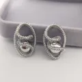 Boucles d'oreilles metal geometrique vintage, creoles minimalistes femmes, bijoux style industriel chic. - Argent