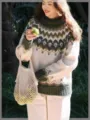 Women's winter warm round neck colorblock knitted sweater long sleeve casual pullover top - S / Tops / Emerald Foliage