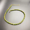 Collier ras du cou boheme en perles de pierre naturelle vertes et brunes pour femmes bijou - Vert Mixte
