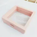 Boîte à bijoux transparente en film PE rose présentoir suspendu boucles d'oreilles - S / Rose