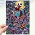3D Gothic Cartoon Castle Diorama Sticker Creative DIY Miniature Scene Spooky Decor 4Pcs - 4pcs Scene Sticker Set / 4 Sheets/Pack / Multicolor