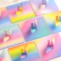 Buntes quadratisches origami papier pastell regenbogen farbverlauf DIY bastelpapier - Sternenglanz / 200 Stück