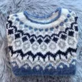 Women colorblock knit sweater, cozy crewneck pullover with nordic pattern, soft winter wear. - 3XL / Tops / 9285
