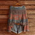 Boho style colorful print loose long sleeve knit sweater women casual autumn top fashion chic - S / Tops / Style 852