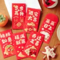Sobres rojos chinos para fiesta de inauguración de nueva casa bolsa de dinero juego - 9*12cm / Alegría de Inauguración / Juego de 6