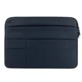 Dark grey multi-functional laptop sleeve with multiple storage pockets and durable zipper. - Navy Blue