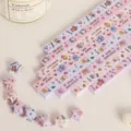 Bunte Origami Stern Papierstreifen mit niedlichen Cartoon-Mustern und Zitaten, perfektes Geschenk. - Jeden Tag Glücklich / 520 Blatt/Packung