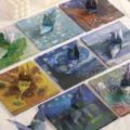 Van Gogh Berühmte Gemälde Themen Quadratisches Origami Papier Set mit Kranich DIY Handwerk - Van Gogh Blick / 200 Stück