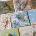 Traditioneller chinesischer Stil Origami Papier quadratisches buntes Papier DIY Bastelmaterial. - Chinesischer Malstil / 200 Stück