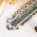 Strisce di carta origami stella portafortuna con pittura paesaggistica cinese. - Stile Cinese Antico / 520 Fogli/Confezione