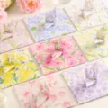 Quadratisches Blumen-Origami-Papier Set fur Kinder Basteln, buntes Papier fur Kraniche DIY - Blumiges Flüstern / 200 Stück