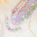Floral origami paper strips for lucky stars, colorful floral pattern craft paper, multi-color. - Bright Moonlit Flowers / 520 Sheets/Pack