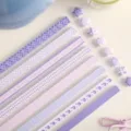 Bunte Origami-Papierstreifen zum Falten von Glückssternen, violetter Mustervariante. - 520 Blatt/Packung / Lila Süßkartoffel