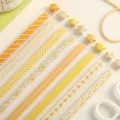 Gelbe und orangefarbene Origami Papierstreifen sowie Glückssterne fuer kreative DIY Basteleien. - 520 Blatt/Packung / Strahlender Sonnenschein