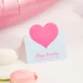 Valentinstag Grusskarte rosa Herz Klappkarte Geschenkkarte fuer Geburtstag und Liebe. - Mehrfarbiges Herz C