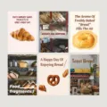 A3 size bakery wall poster decoration bread shop aesthetic art print hanging picture - A3 Sweet Baking 6 Sheets Set (With Stickers)