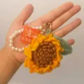 Handgemachte Häkelung Sonnenblume Schlüsselanhänger Perlenband Süßes Lehrer Geschenk - Lehrer Du Hast Hart Gearbeitet Sonnenblume / Gelb