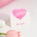 3D Herz Grußkarte rosa Aquarell Design romantische Wunschkarte für Geburtstag Party Geschenke. - Stil C (Best Wishes) / 1 Blatt