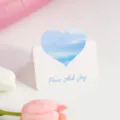 3D Herz Grusskarte Suesste Nachricht Karte DIY Geburtstag Wunschkarte Mit Blauem Aquarell Design - Stil D (Peace And Joy)