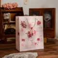Creative hand-drawn romantic rose gift bag for couple gifting and Valentine's Day party. - L / Pink