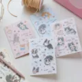 Niedliche japanische handgezeichnete Katzen und Hunde Grußkarten für kreative Geschenke. - Süße Haustier-Serie / 4 Stück