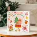 2025 Christmas gift bag cute cartoon holiday tote bag for apple candy packaging and presents - Beige
