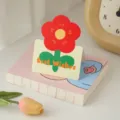 Simpatica biglietto d'auguri 3D con design a fiore rosso, ideale per San Valentino, compleanni o regali. - Fiorellino Rosso - Rosso