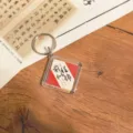 Vintage chinesischer Stil Kalligraphie Schlüsselanhänger quadratischer Acryl Anhänger 1Stk - Prächtige Zukunft / Ohne Quaste