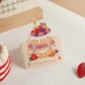 INS Stil Sahne Kuchen Geburtstag Grußkarte 3D Ölgemälde kleine Karte Geschenkbox - Happy Birthday A Stil