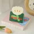 Simpatica cartolina d'auguri fresca di cartone animato biglietto tulipano 3D per festa. - Fiorellino Rosso - Tulipano Bianco