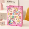 Süße rosa Papiertragetasche mit niedlichem Tiermotiv für Geburtstagsgeschenke und Partyverpackung. - Erfolg Und Erfüllung / L