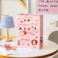 Rosa süße Cartoon Hund Geschenktüte mit Griff, große Papiertüte für Partygeschenke und Einkäufe. - Apfel / L