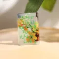 Acryl magnetischer Kühlschrankaufkleber mit Blumenmuster und inspirierendem Zitat für Deko. - Verstehe die stille Sprache