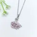 Collana con cigno in argento ornata di pietre di zircone rosa e bianche scintillanti. - Argento Zirconia Rosa & Bianco (XL2606-170)