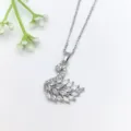 Elegante collana con ciondolo a cigno in zircone micro-incastonato, dettaglio stile lusso. - Argento Zirconia Bianco (XL2606-172)