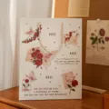 Bolsa de regalo de San Valentín exquisito paquete de papel floral para caja romántica - L / Beige
