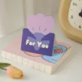 Graziosa biglietto di auguri 3D a forma di tulipano con testo For You per San Valentino. - Fiorellino Rosso - Tulipano Viola