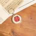 Chinesischer Stil Kalligraphie Acryl Schlüsselanhänger mit Segensworten Taschenanhänger - Frieden und Sicherheit / Ohne Quaste