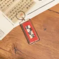 Chinesische Kalligrafie Acryl Schlüsselanhänger Glücksbringer Neujahrsgeschenk Auto - Alles ist gut / Ohne Quaste