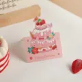 Ins Stil rosa 3D Geburtstag Torte Grußkarte, süßes Ölgemälde Design Geschenk Dekoration. - Alles Gute zum Geburtstag Stil C