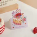Ins Stil Sahnetorte Geburtstag Grußkarte 3D Ölgemälde kleine Karte Blumen Geschenkbox Dekoration - Alles Gute zum Geburtstag Stil F