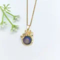 Collana con ciondolo borsa soldi pietra dell'umore placcata oro con ciondolo in zircone. - Stile Borsa della Fortuna A (XL2606-155)